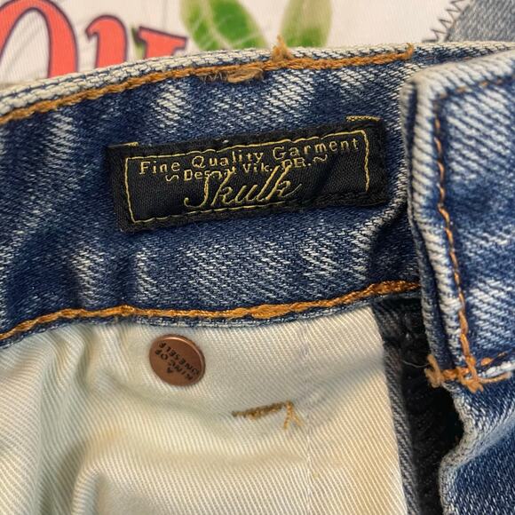 AKOO Beautiful Projects Jeans Men's 34 Light Wash Graphic Patch Denim - Picture 10 of 16